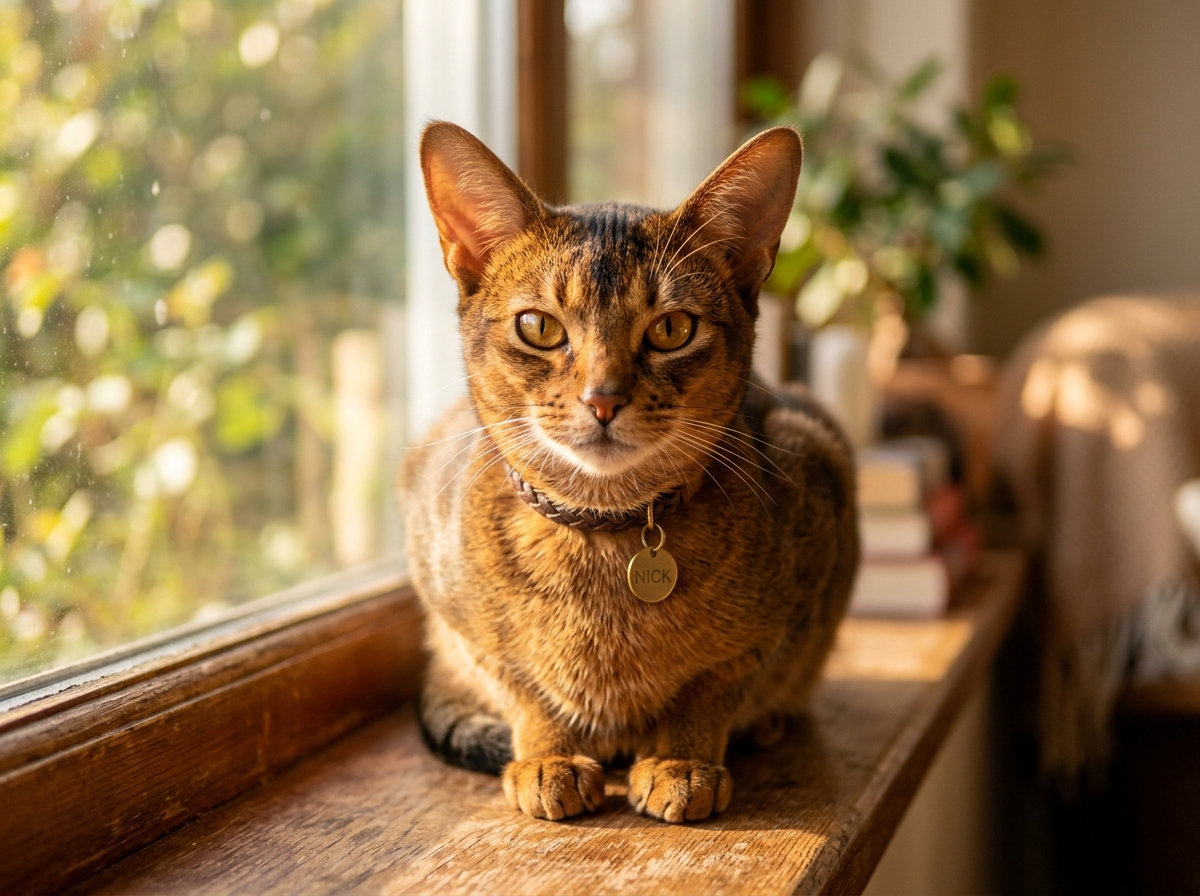 Portrait hommage de Nick, chat Abyssin de Lysiane Belmonte